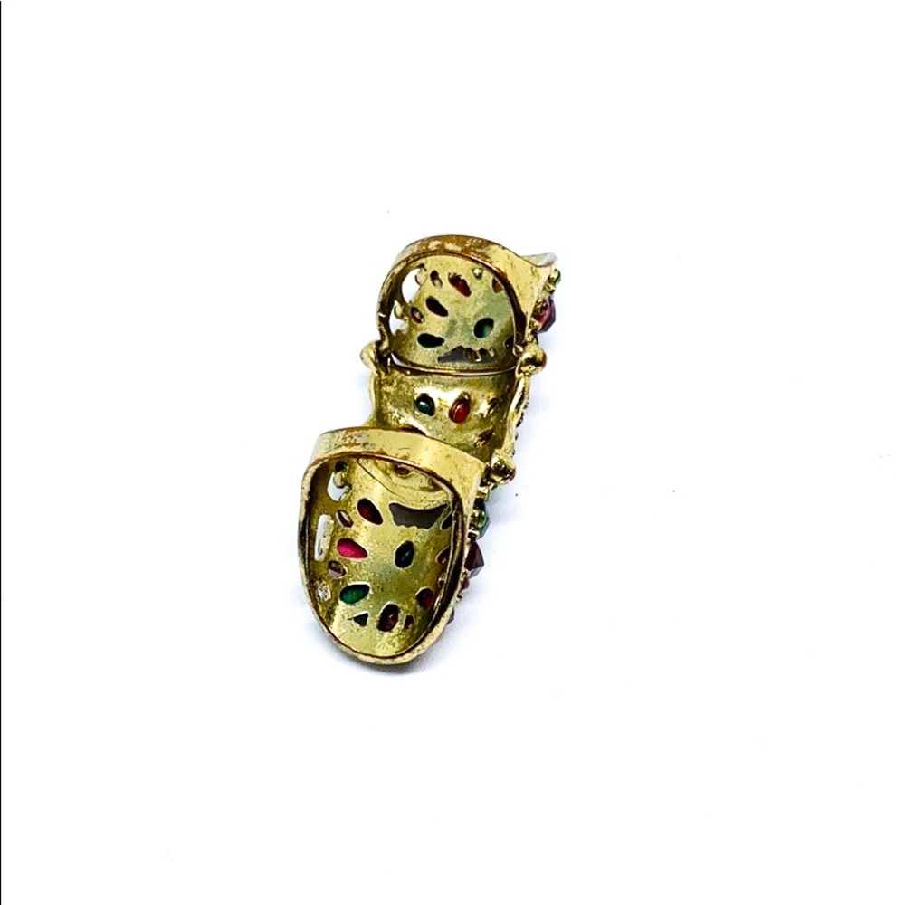 Vintage Multi Stone Armor Ring - image 4